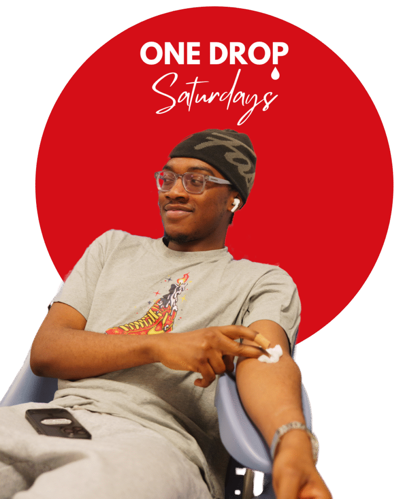A man sitting in a blood donor chair
